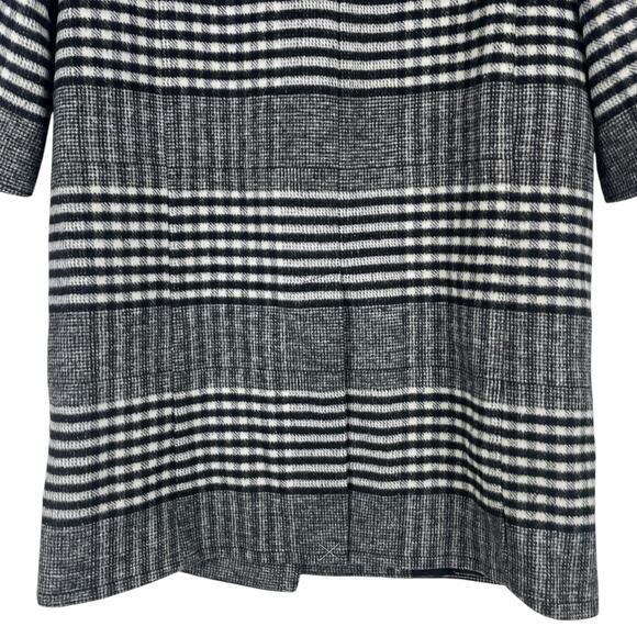 Ann Taylor LOFT Plaid Wool Double Breasted Coat Black White Size M - Picture 9 of 12